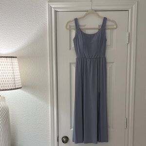 Halara Scoop Neck Light Blue/Periwinkle Midi Athletic Dress with Side Slit